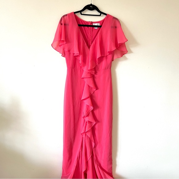 NWT Yaura Pink Isioma Ruffled Maxi Visit UK 10 US 6 C10 - Picture 2 of 8